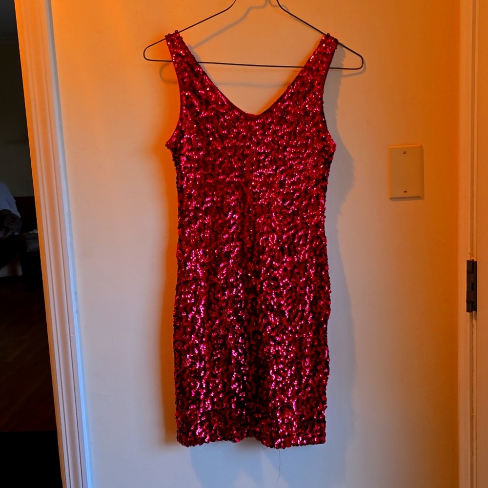 Red sequin bodycon NWT